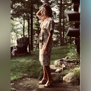 Heavy satin floral dress